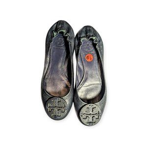 6.5 Deep Blue Leather Ballet Flats Minnie Travel